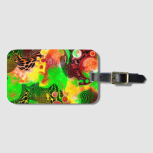 Digital Pour Painting Autumn Colours Fluid Art Luggage Tag