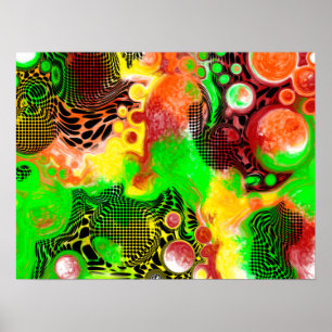 Digital Pour Painting Fluid Art  Poster