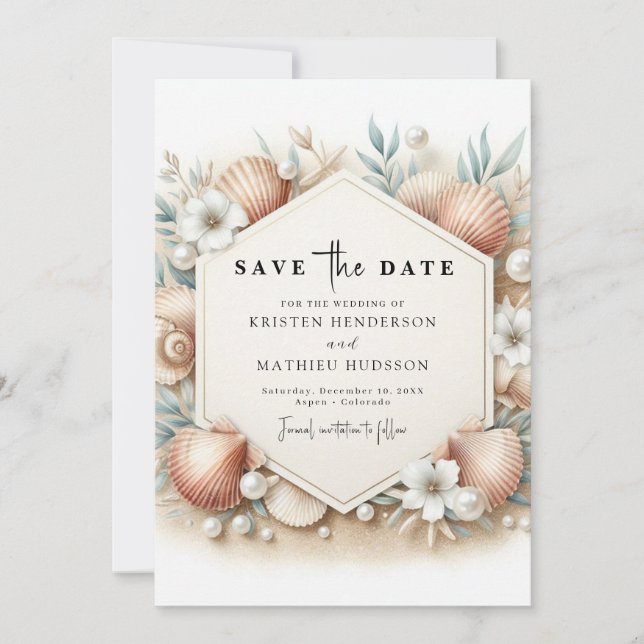 Digital Printable Beach Wedding Save The Date (Front)