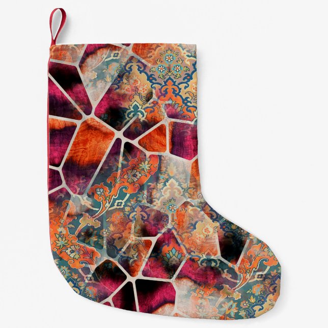 digital printing textile pattern wallpaper colorfu small christmas stocking (Front)