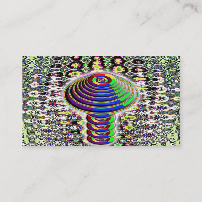 Digital Rainbow Mushroom - ADD WORDS Business Card (Front)