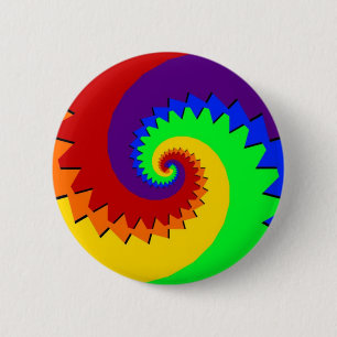 Digital Rainbow Spiral 6 Cm Round Badge