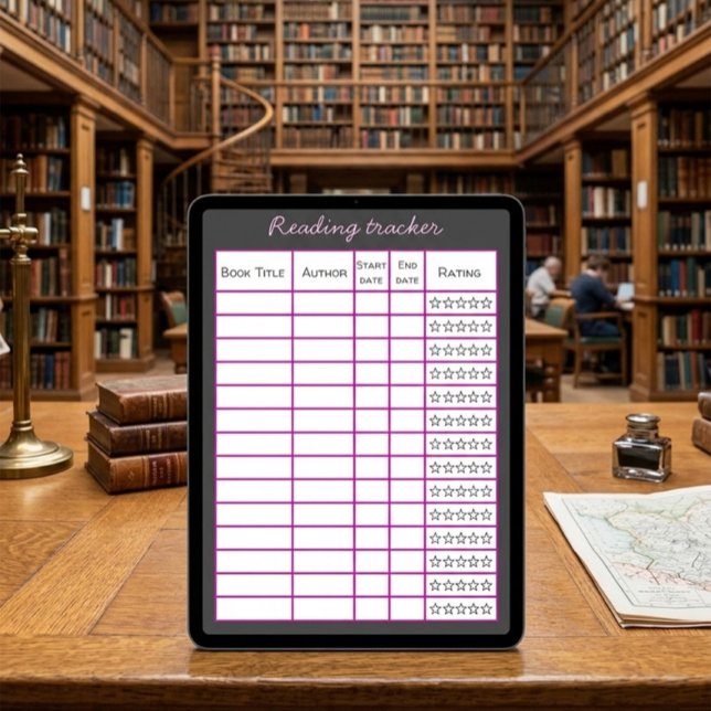 Digital Reading Tracker Template iPad Tablet  Poster (Creator Uploaded)