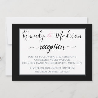 DIGITAL RECEPTION Edgy Black Amazing Fab  Invitation