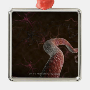 Digital rendering of neurons metal tree decoration