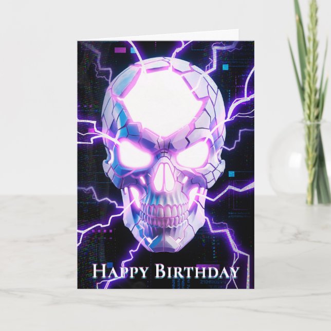Digital Resurrection: The Neon Reaper Card (Front)