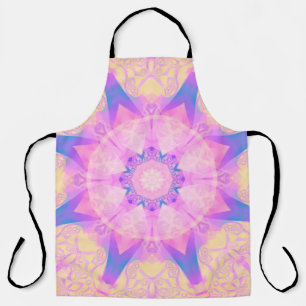 Digital retro abstract mandala. Bright flower. Bea Apron