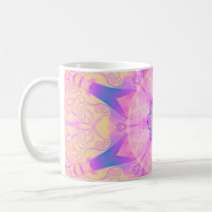 Digital retro abstract mandala. Bright flower. Bea Coffee Mug