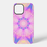 Digital retro abstract mandala. Bright flower. Bea