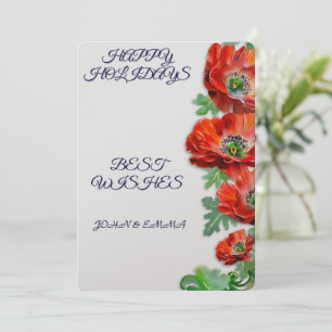 Digital Rose Holiday (Not Foil) Print Card 1