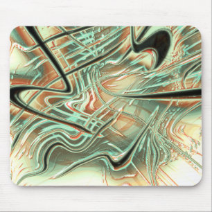 Digital rough wavy strokes on pale orange to green mouse mat