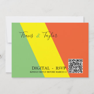 DIGITAL RSVP Wedding Bright Summer Colours Invitation