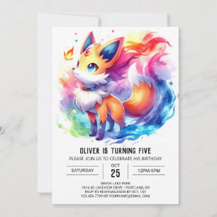 Digital Rustic Fox Birthday Invitation