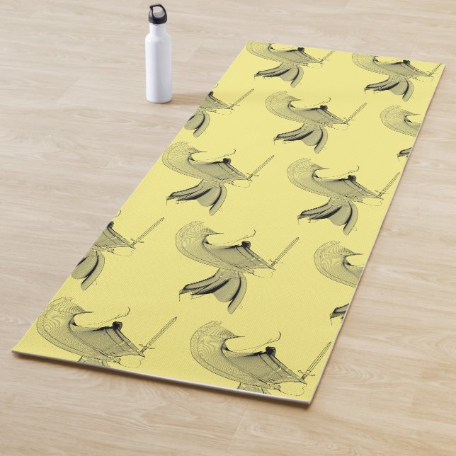 Digital Samurai Abstract Figure - Custom Color Yoga Mat (In Situ)