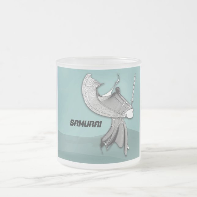 Digital Samurai Frosted Glass Coffee Mug (Center)