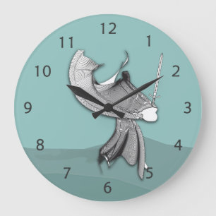 Digital Samurai Large Clock