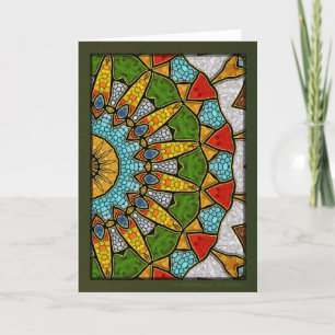 Digital Sapphire Mandala Holiday Card