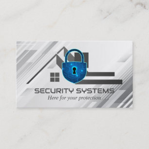 Digital Security Padlock   Home Logo Business Card
