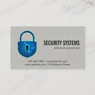 Digital Security Padlock Logo Business Card