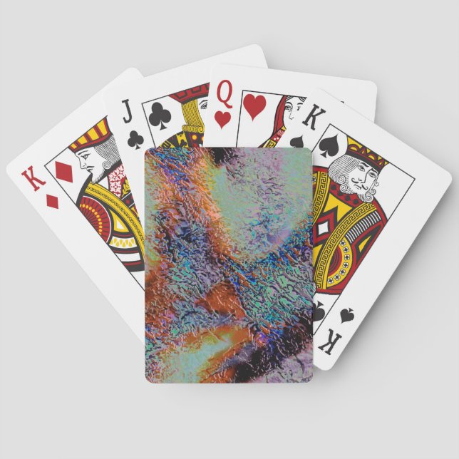 Digital sheep's wool smeared with coloured paint   playing cards (Back)
