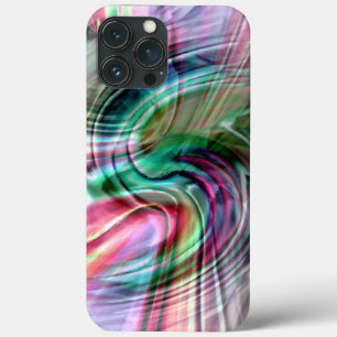 Digital shine colourful S-curve brush strokes over iPhone 13 Pro Max Case