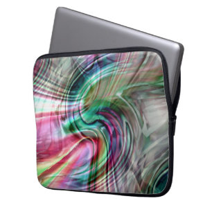 Digital shine colourful S-curve brush strokes over Laptop Sleeve