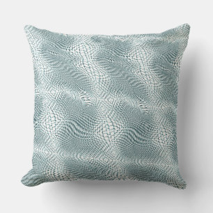 Digital silver jute tilted over white background cushion