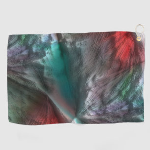 Digital skerry in silvery green mint to vivid red golf towel