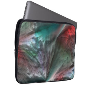 Digital skerry in silvery green mint to vivid red laptop sleeve