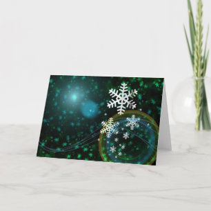 Digital Snowflake Nature Winter Peace Love Destiny Holiday Card