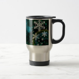 Digital Snowflake Nature Winter Peace Love Destiny Travel Mug