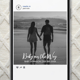 Digital Social Media Pregnancy Reveal Photo Announcement