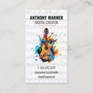 Digital Sound   Musical Sheet   Guitar Business Card