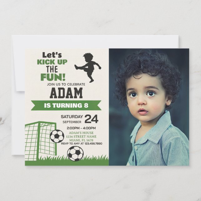 Digital Sports Party Invite for Boys & Girls (Front)