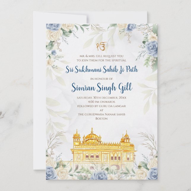 Digital Sri Sukhmani Sahib path invitation (Front)