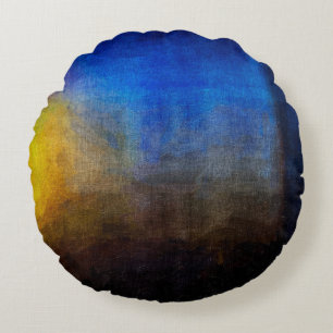 Digital structure of painting. Abstract art vintag Round Cushion