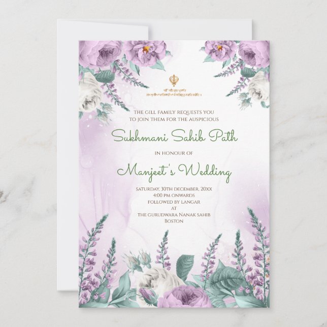 Digital Sukhmani Path invite & Akhand path invite (Front)