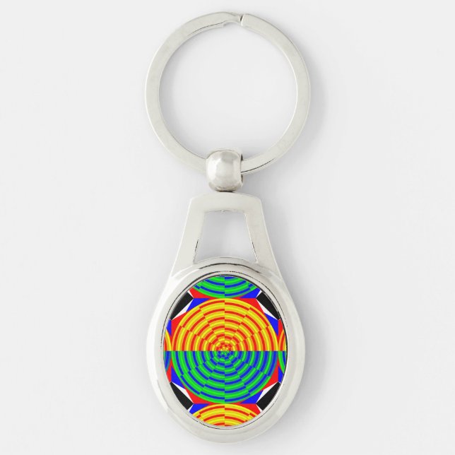 Digital Sunrise by Kenneth Yoncich Key Ring (Front)