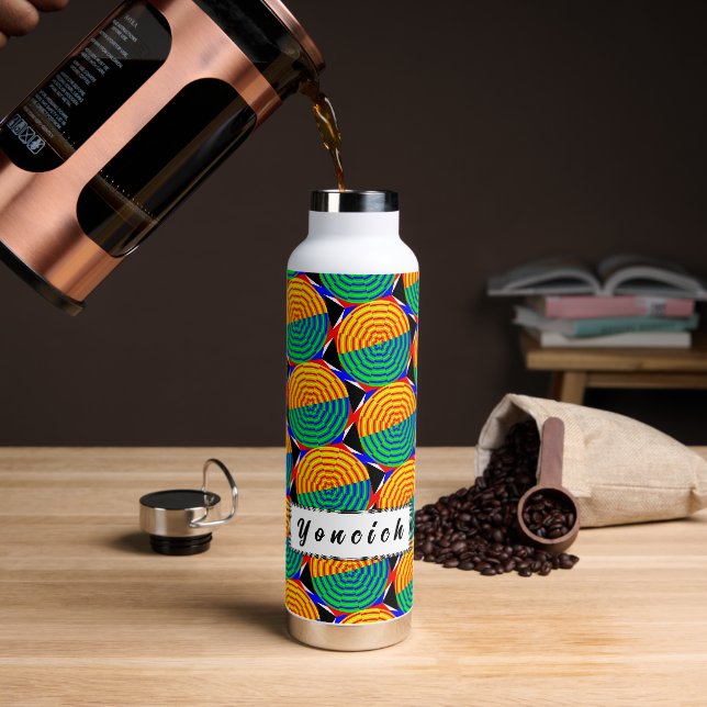 Digital Sunrise by Kenneth Yoncich Water Bottle (Coffee)
