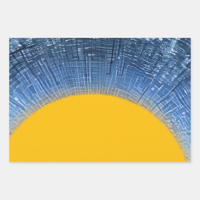 Digital Sunrise Wrapping Paper Sheet (Front)