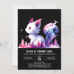 Digital Sweet Cat Birthday Invitation