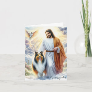 Digital Sympathy for Dog Loss-Jesus with Collie  Card