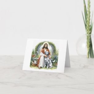 Digital Sympathy for Dog Loss-Jesus with Dalmation Card