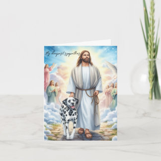 Digital Sympathy for Dog Loss-Jesus with Dalmation Card