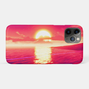 Digital Synthwave Sunset Sea Reflection iPhone 11 Pro Case