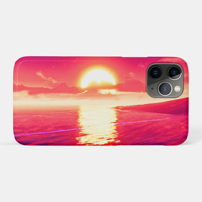 Digital Synthwave Sunset Sea Reflection Case-Mate iPhone Case (Back (Horizontal))