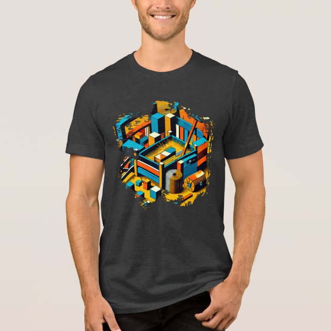 Digital T-Shirt - Pixelated Dreams  Tri-Blend Shirt (Front)