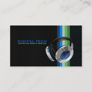 Digital Tech. Headphones Business Cards