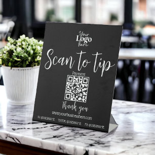 Digital tio jar, scan to pay business QR code Pedestal Sign