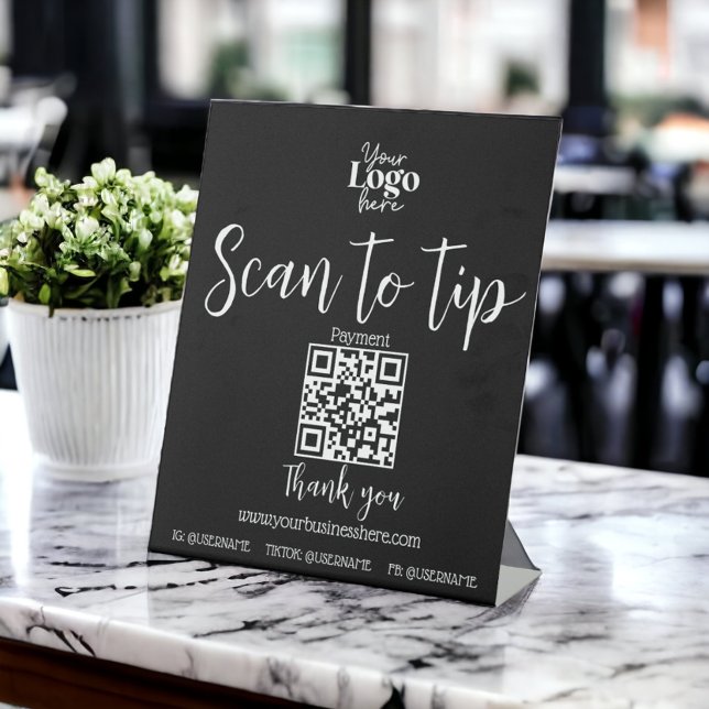 Digital tio jar, scan to pay business QR code  Pedestal Sign (Creator Uploaded)